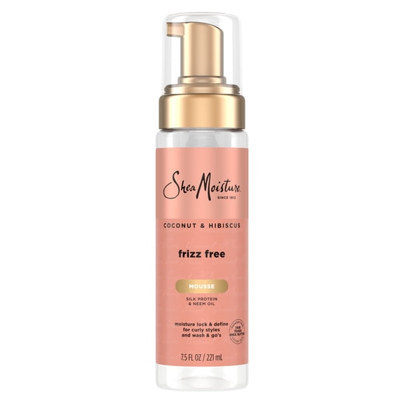SheaMoisture Curl Mousse for Frizz Control Coconut and Hibiscus Styling Mousse with Shea Butter, 7.5 Fl oz
