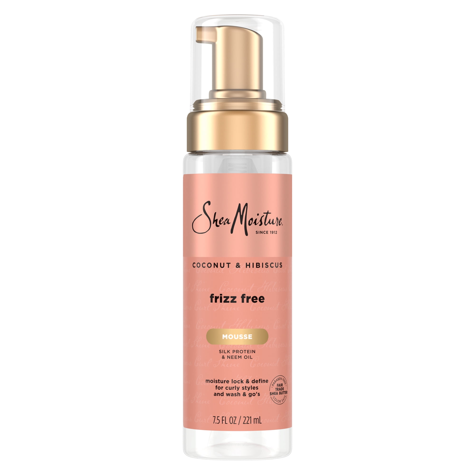 SheaMoisture Curl Mousse For Frizz Control Coconut and Hibiscus Styling Mousse With Shea Butter, 7.5 fl oz
