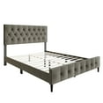 thumbnail image 5 of Home Design Socorro King Tufted Upholstered Platform Bed with Button-Tufted Headboard and Slat Support, Gray, Easy Assembly, 5 of 5