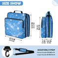 thumbnail image 3 of Zipper Binder with Shoulder Strap 2 inch 3 Ring Waterproof File Folder Organizer Bag 500 Sheet Sky Blue Flashing Pattern, 3 of 8
