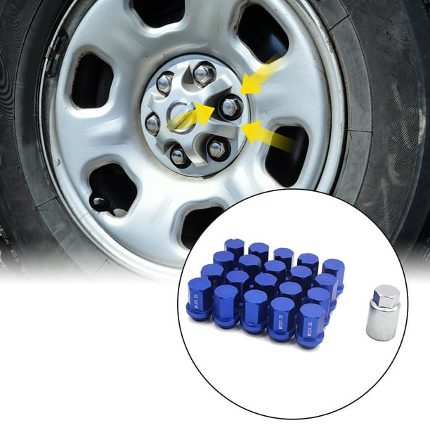 20pcs Blue Security Lock Anti theft Car Wheel Nuts M12x1.25 Tire
