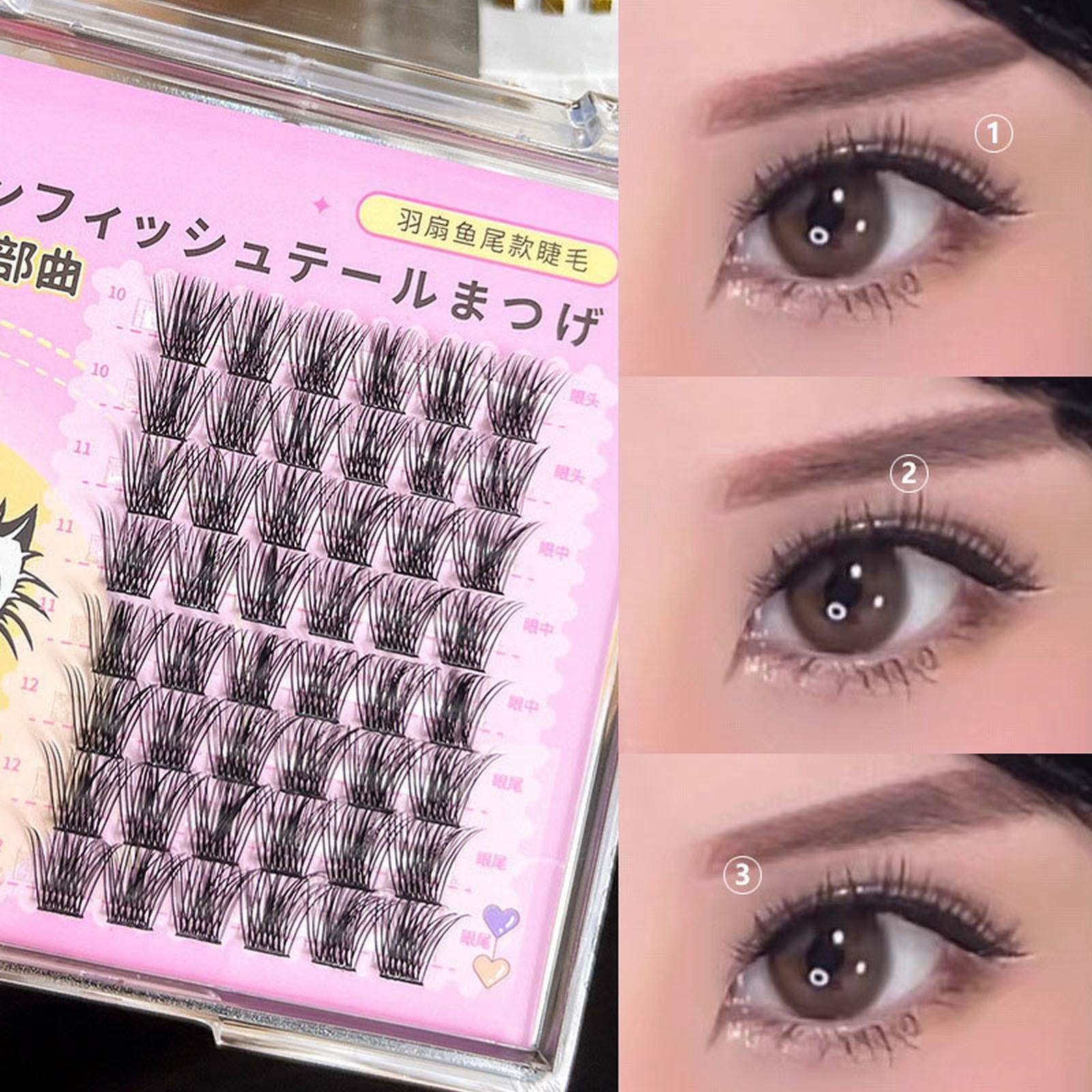 Mannequin Head Silicone Eyelash Fan Silicone Pads for Lashes 15mm Lashes Extensions False Lashes Packaging Eyelashes 360 Natural Wispy Lashes with Clear Band Individual Lashes 15mm Cat Beauty Eyelash