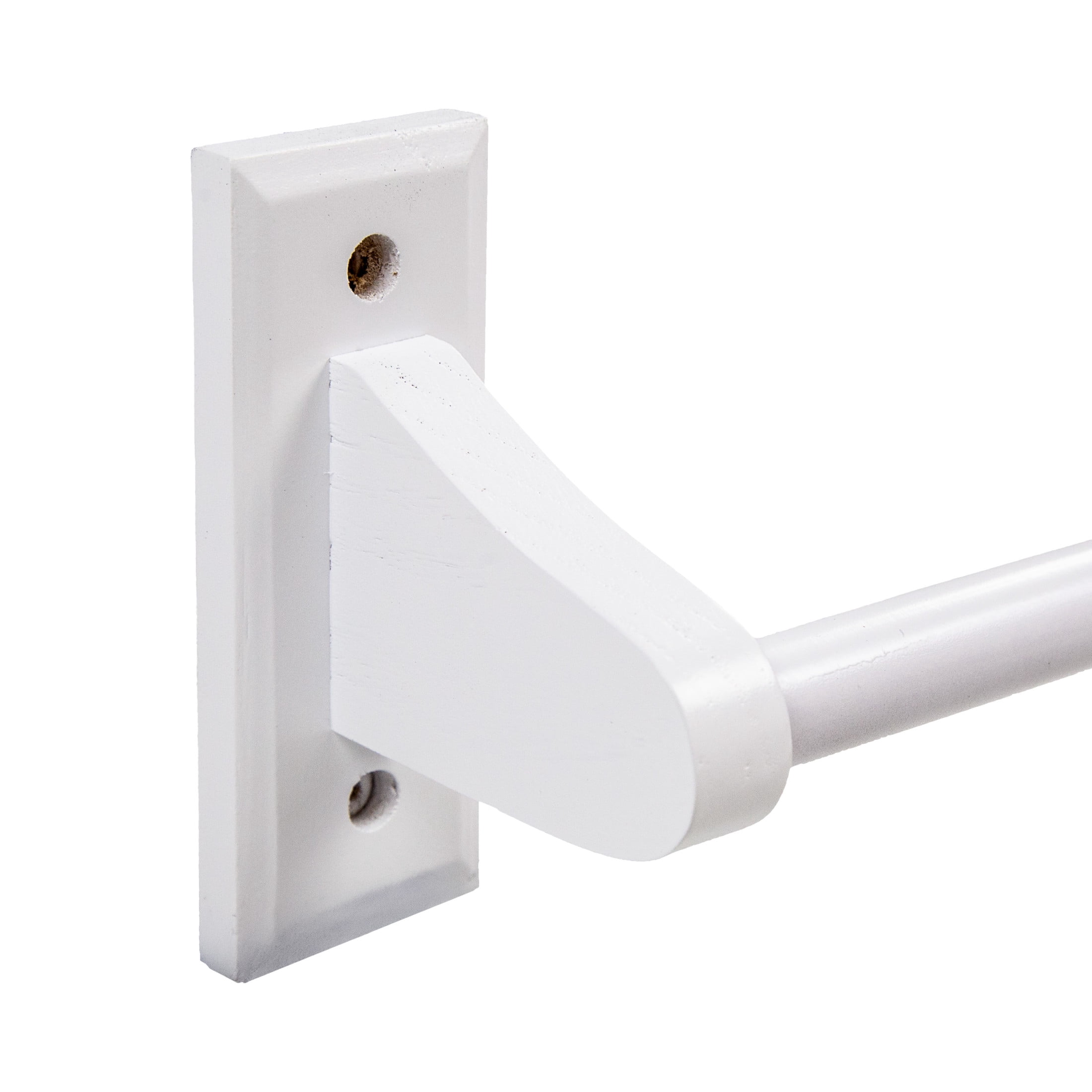 White Wood Dalton 30 in. Towel Bar, Bathroom and Kitchen Wall Mount