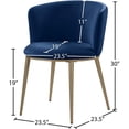 thumbnail image 5 of Meridian Furniture Skylar Navy Velvet Dining Chair (Set of 2), 5 of 5