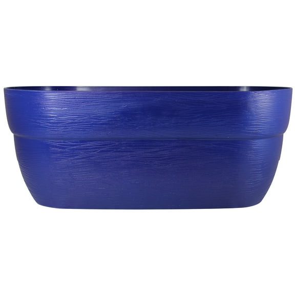 Bloomers Railing Planter with Drainage Holes – 24" Weatherproof Resin Planter – Cobalt Blue