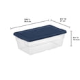 thumbnail image 2 of Caja de Almacenamiento Apilable Sterilite 6 Cuartos Transparente con Tapa Azul x30, 2 of 9