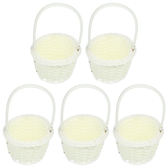 5 Pcs Round Basket Baskets for Decor Rattan Multifunctional Storage