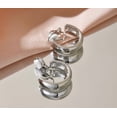 thumbnail image 4 of Clip on 3/4" shiny silver wide hoop earrings, 4 of 4