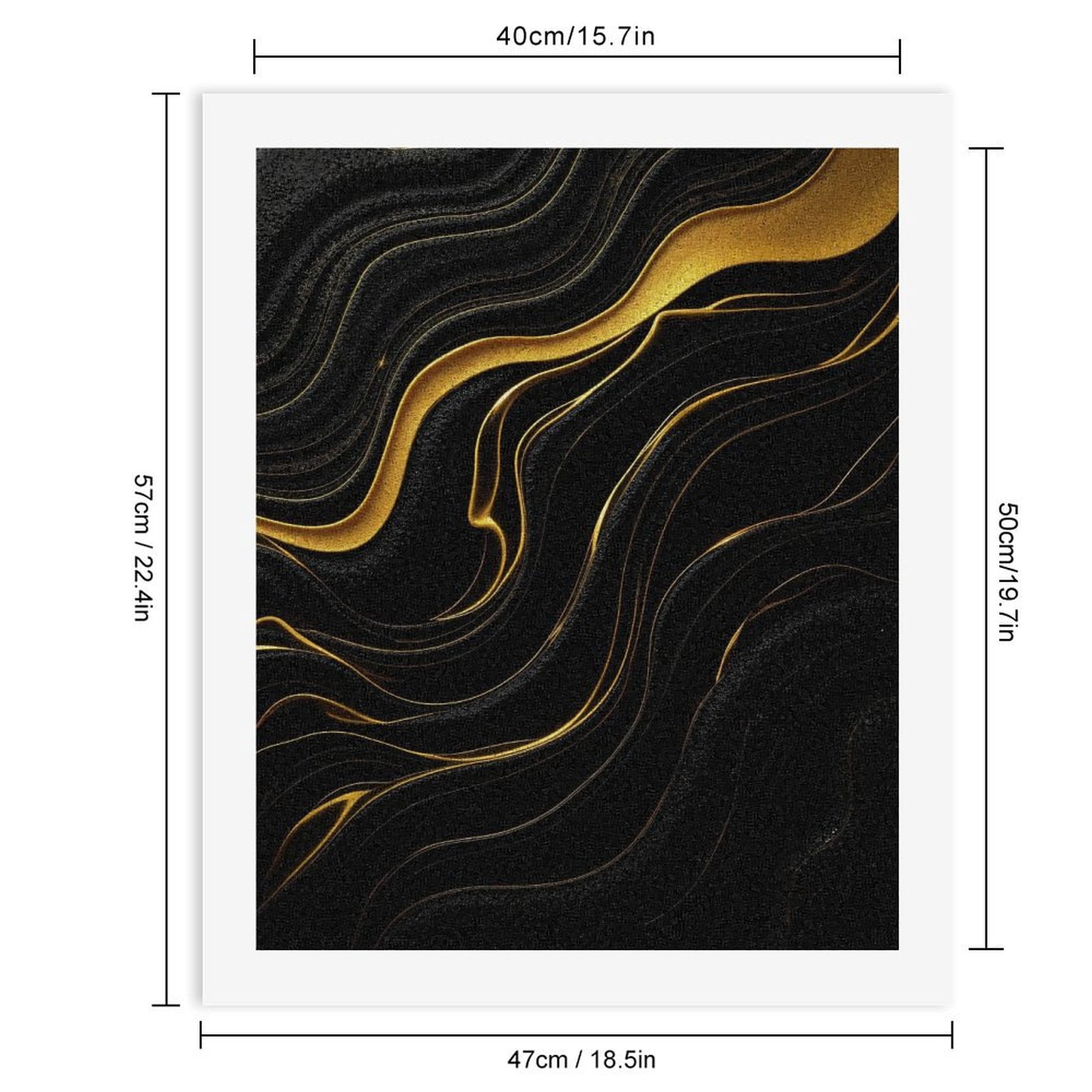 Paint By Numbers Kit for Adults Beginner - DIY Elegant Golden Waves Abstract Art Canvas Painting Kits for Adults, Frameless Paint By Number for Adults for Home Wall Decor 16x20 Inch