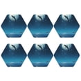 thumbnail image 2 of Fuzoiu Night Sky Moon Dolphin Print Leather Coasters Set,Drink Coasters Set of 6,for Tabletop Protection, Durable PVC Coasters,Home Décor and Housewarming Gift,Hexagon, 2 of 7