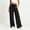 Black, variant on Womens Wide Leg Pants Stretchy False Jeans Elastic Waist Drawstring Casual Loose Denim-like Pants with Pockets