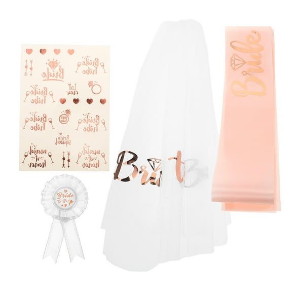 1 juego de faja y velo para futura novia para decoraciones de despedida de soltera y accesorios para despedida de soltera Incluye pegatinas y tocado