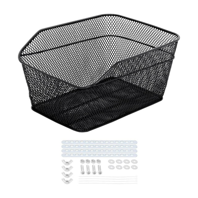 Cesta trasera para bicicleta, cesta trasera para bicicleta, cesta de almacenamiento Universal desmontable de Metal para bicicleta de carretera y de