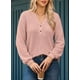 thumbnail image 5 of Blusa elegante casual con cuello en V, punto gofrado, blanca, dokotoo para mujer, 5 of 7
