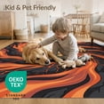 thumbnail image 2 of ODIKA Volcano Molten Deep Cyclone Eruption Crevice Glowing Ribbon Pile Low Profile Flatwoven for Great Room, Indoor Open Concept, Large Living, 2 of 5