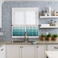 thumbnail image 6 of Half Window Curtain 36 Inches Long, Teal Ombre Window Treatment Curtain Drapes, Farmhouse Vintage Wooden Striped Small Tier Curtains for Bathroom Over Sink, 27.5"x36", 2 Panels, 6 of 7