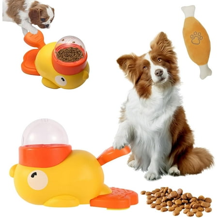 Duck Treat Dispenser 2025 New Duck Dog Treat Dispenser with Three Adjustable Food outlets (0.47 0.63 0.79 ) Duck-Shaped Treat Dispenser with Dog Toy for Healthy Eating & IQ Training (1Pc)