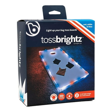 brightz tossbrightz led cornhole board light set lights for edge & hole 2-pack patriotic lights only – boards not included