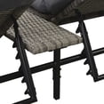 thumbnail image 3 of vidaXL Double Sun Lounger with Cushion Poly Rattan Grey, 3 of 4
