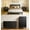 5 PCS-Set 2-Black, variant on 5 Pieces Bedroom Furniture Set, Includes Queen Size Bed Frame with Headboard,Nightstand Sets of 2,6-Drawers Dressers with Mental Handle