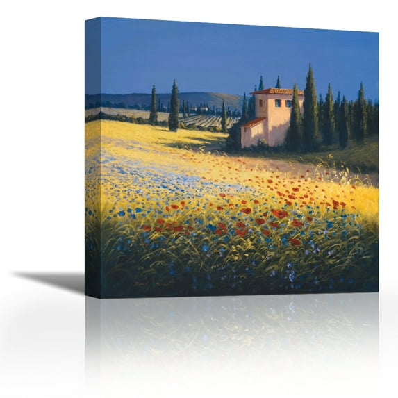 Summer Villa - Contemporary Fine Art Giclee on Canvas Gallery Wrap - wall décor - Art painting - 36 x 36 Inch - Ready to Hang