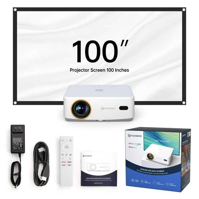 Proyector Vankyo Leisure L570B Android | WiFi | Full HD | 9500 Lúmenes | Con Pantalla | HDMI | USB | Home Cinema