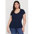thumbnail image 2 of Rainbow Shops Female Adult Plus Size V Neck Tee Ambiance, Short Sleeves, V-Neck, T-Shirt, Solid, 2 of 4