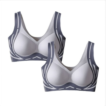 PRORMOOW Sexy Bras for Women  Supportive Bras for Women  Yoga Bra  Women s Sports Bra Without Steel Rings Sexy Gathering Yoga Beauty Vest Integrated Fixed Chest Pad Fitness  Navy  40