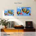 thumbnail image 4 of Elephant Stock Rainbow Hot Air Balloons Wall Art - Horizontal Multi Panel Canvas - Living Room Wall Decor - Transportation Multi Panel - Blue And Red Decor - 33" x 20", 4 of 8