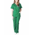 thumbnail image 1 of Puntoco Mujeres Manga Corta V-Cuello tops+Pantalones Enfermería Trabajo Uniforme Conjunto Traje Liquidación Puntoco Puntoco-7206, 1 of 9