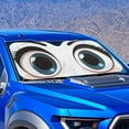 thumbnail image 2 of KUIFORTI Cartoon Eyes Windshield Sun Shade Foldable Reflective Polyester Blocks Heat and Sun, Universal Fit Car Window Covers - Works with Sedans, SUVs & Trucks!, 2 of 6