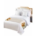thumbnail image 2 of Xipuska Sunflower Bed Runners for Queen Size Bed, Decorative Bed Throws for Foot of Bed, White Bottle Yellow Floral Farm Summer Bee Bed Runner Sofa Throw Bedding Scarf Protector Slipcover for Bedroom, 2 of 6