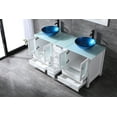 thumbnail image 7 of Wonline 60" Modern White Double Vessel Sink Vanity Cabinet Tempered Glass Top w/Mirror, 7 of 7