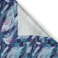 thumbnail image 3 of Ambesonne Paisley Kitchen Curtains, Feather and Wavy Design, 55"x39", Pale Blue Navy Blue, 3 of 3
