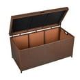 thumbnail image 4 of Superjoe 140 Gallon Patio Deck Storage Box Outdoor Cushion Storage Bin,Brown, 4 of 5
