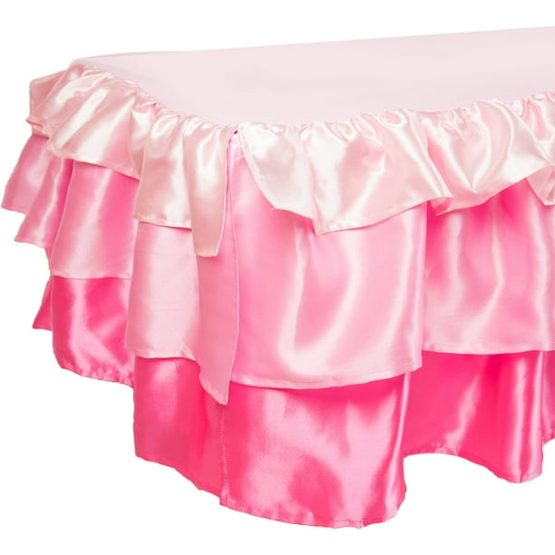 Tadpoles Pink Ruffled Satin Bed Skirt, Twin