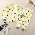 thumbnail image 2 of KPOPLK Unisex Pajamas Long Sleeve Pants 2PCS Pajama Sets Pjs Sleepwear Lounge for Tween Teen Kids 1-10Y Size 3-4 Years,Light Yellow, 2 of 4