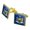 Gold, variant on New York State Flag Square Cufflink Set - Silver or Gold