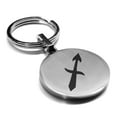 thumbnail image 1 of Stainless Steel Sagittarius Zodiac Sign (Centaur Archer) Round Medallion Keychain Circle Ring, 1 of 2