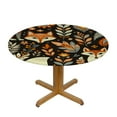 thumbnail image 3 of Nawypu  Cute Cartoon Fox Floral Round Fitted Tablecloth Elastic Edge Waterproof Oil-Proof Table Cover Stain-Resistant Table Cloth Fits Round Tables, 3 of 7