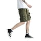thumbnail image 1 of Pantalones cortos de verano para hombre con múltiples bolsillos, cierre con cordón, hasta la rodilla, corte holgado, pantalones cortos de playa informales de moda, 1 of 8