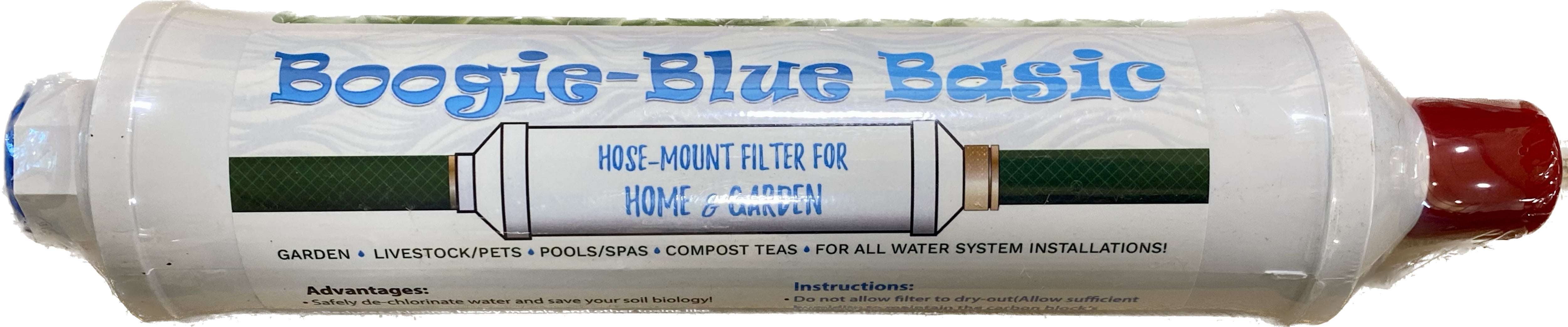 Boogie Blue Basic Garden Hose Water Filter, Outdoor & RV Use, 10k Gallon