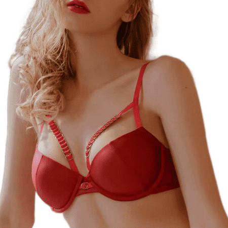 

Women s Leather Push up Bra Sexy Metallic Lingerie Underwire Bra Underwear