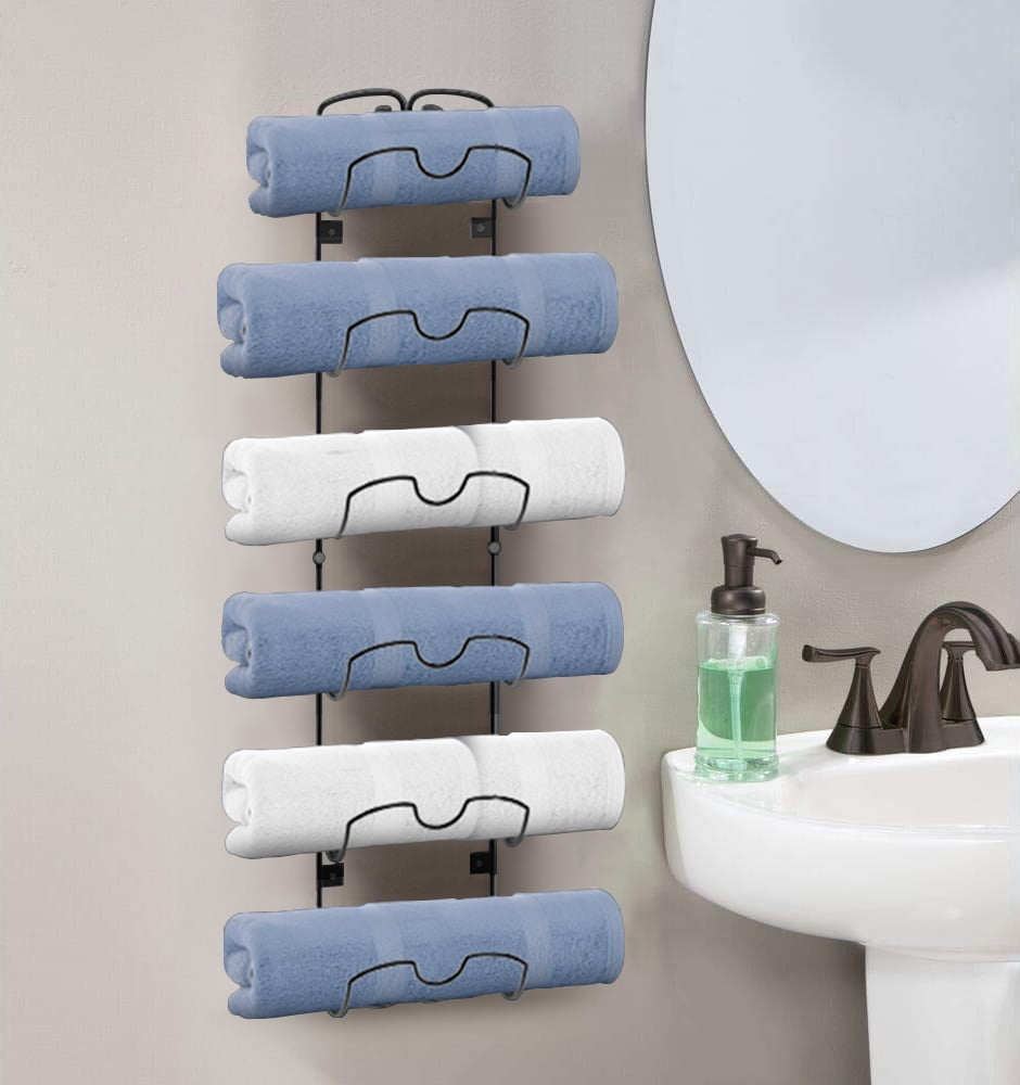 Auledio Metal Towel Rack Wall Mounted for Bathroom Storage Bath