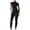 Black, variant on SwiftWear Jumpsuits for Women Solid Color Short Sleeve Quarter Zip Tight Jumpsuits Yoga Gym Bodybuilding Quick Dry S