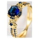 thumbnail image 1 of Retro Simple September Birthstone Sapphire Blue Round Zircon Finger Ring Gift For Women Girls 18K Gold Plated Jewelry, 1 of 4