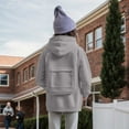 thumbnail image 2 of LIIPEE Boys Sweatshirts Solid Color Long Sleeve Hooded Zip Up Sweatshirts With Zipper Backpack On The Back Big Boys Classic Party Sweatshirts,Grey,12-13 Years, 2 of 7