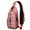 Red Christmas Pattern, variant on Sling Backpack,Red Christmas Knitted Pattern Crossbody Bag with Water Bottle Holder,Waterproof Sling Bag for Men/Women with Chest Phone Holder for Hiking,Travel