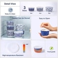 thumbnail image 4 of Selamica Ramekins with Lids 4 oz Oven Safe, Creme Brulee Ramekins Souffle Dishes with Covers, Stackable Ceramic Mini Ramekin Bowls Set for Dipping, Custard, Pudding, Baking, Set of 6, Vintage Blue, 4 of 5