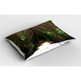 thumbnail image 2 of Ambesonne Nature Pillow Sham 2 Pack, Fantasy Tree Cave Moss, 36"x20", Fern Green Chocolate, 2 of 3